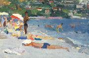 unknow artist A Beach in Evpatoria oil painting on canvas